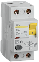 Выключатель дифференциального тока (УЗО) ВД1-63S 2Р 40А 300мА(Электромеханическое) | код MDV12-2-040-300 | IEK